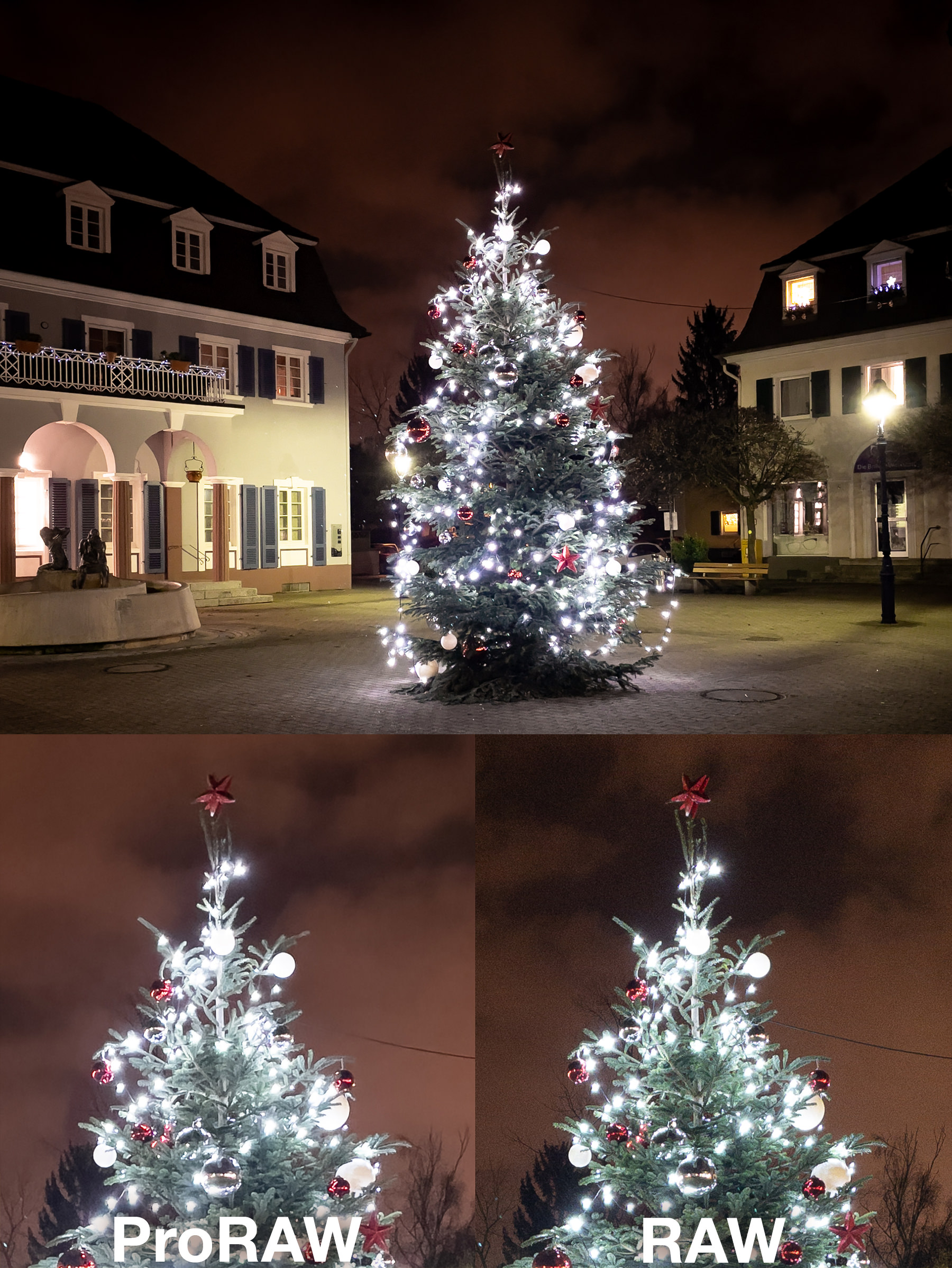 ProCamera ProRAW RAW Comparison ProRAW RAW Low Light comparison (tripod used)